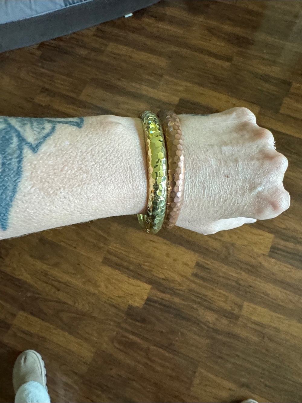Stackable Gold and Rose Gold Bangle Bracelet Set
